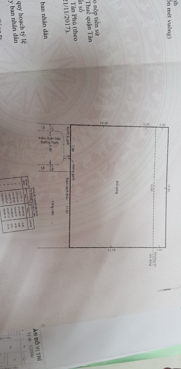 Bán Đất Thoại Ngọc Hầu 15x20 (300m2) Hẻm 7m/ Đất trống cạnh công viên